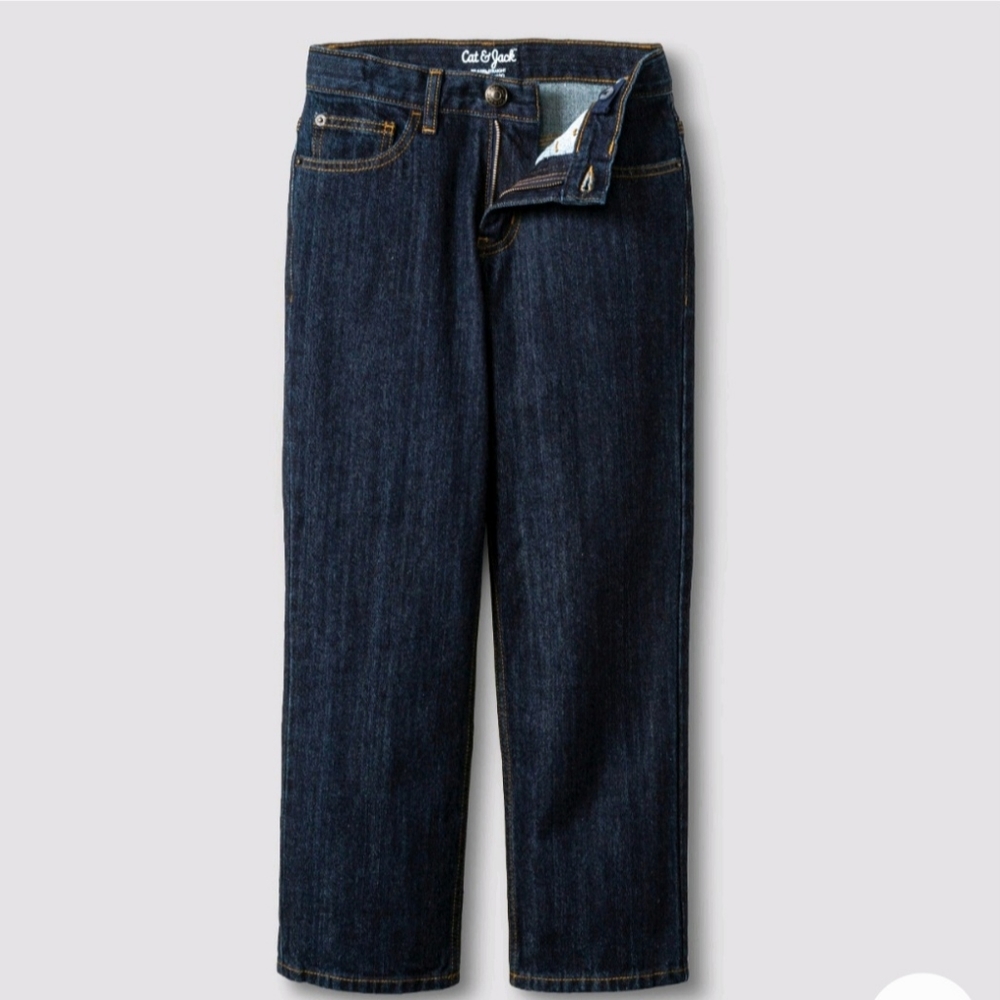 NEW, Cat & Jack Relax Straight, Adjustable Waist Boys Jeans
